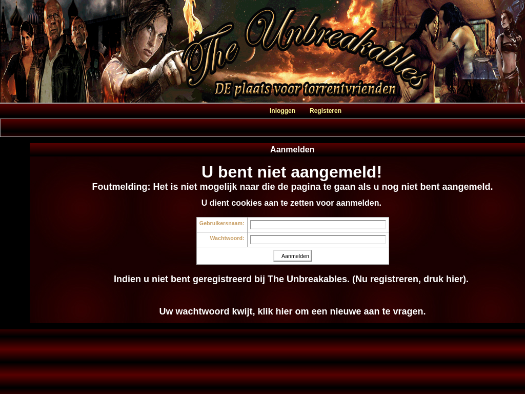 Meer informatie over "offline - the-unbreakables.net"