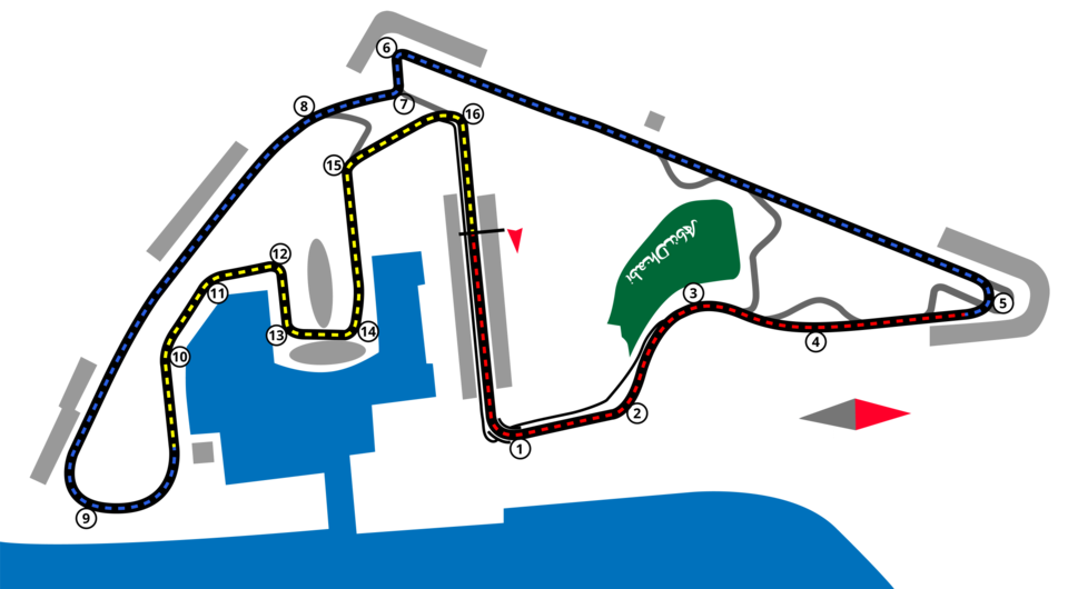 Plattegrond van Yas Marina Circuit