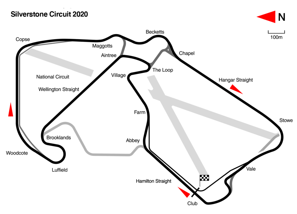 Plattegrond van Silverstone Circuit