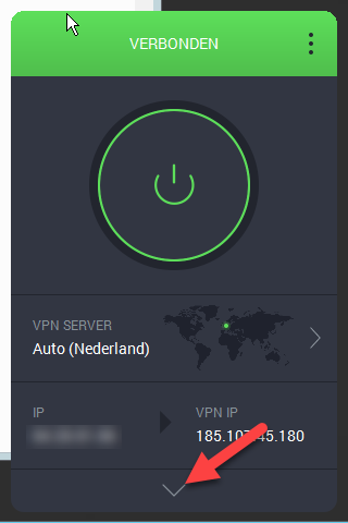Verbonden met PIA: VPN-server en IP-adres