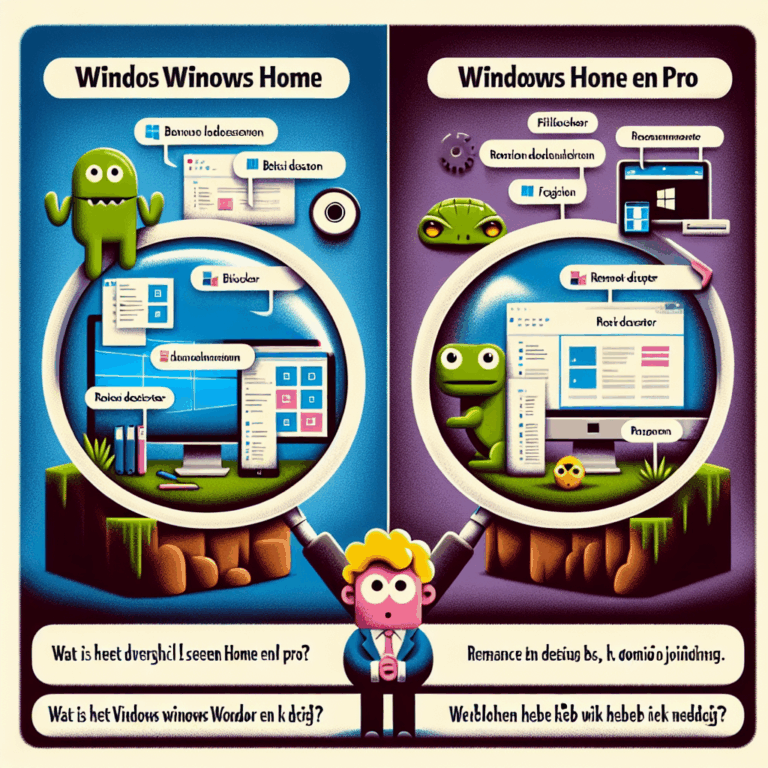 Wat is het verschil tussen Windows Home en Pro, en welke heb ik nodig?